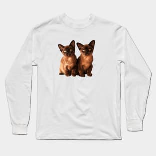 Burmese Cat Cute Kittens Long Sleeve T-Shirt